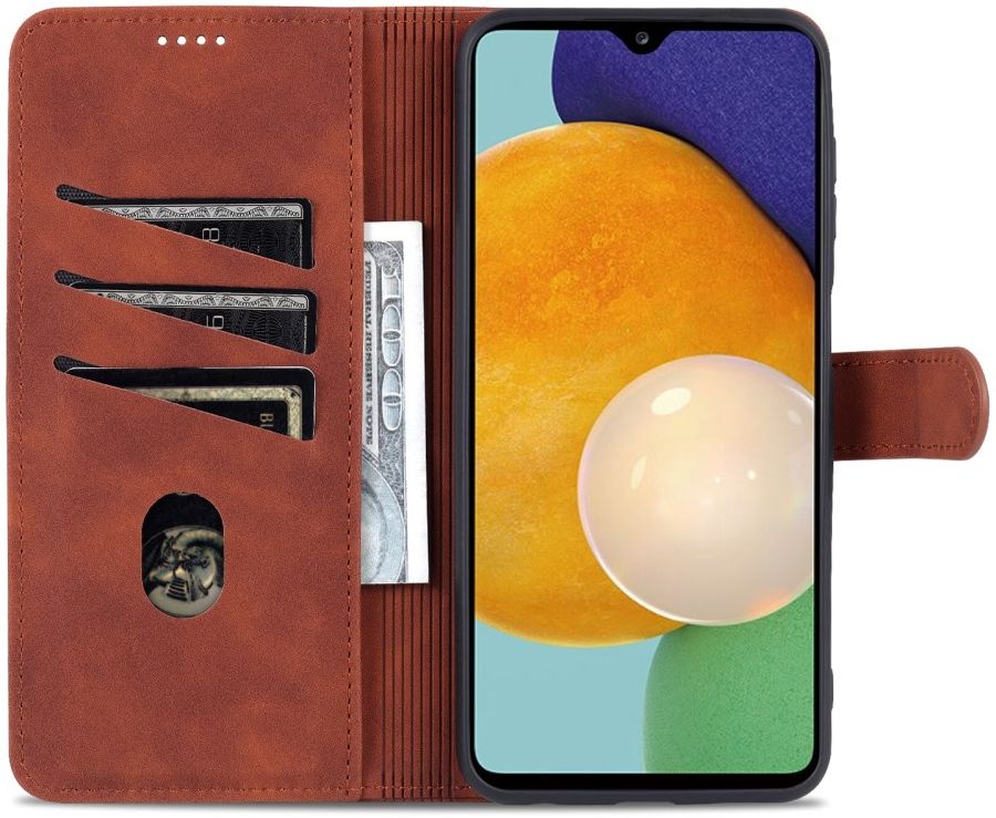AZNS Samsung Galaxy A13 4G Hoesje Book Case Kunstleer Bruin afbeelding 1