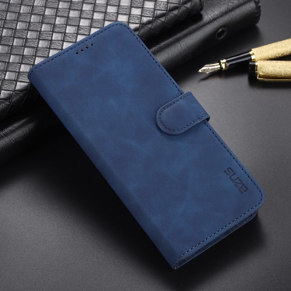 AZNS Oppo A16 / A16s Hoesje Book Case Kunst Leer Blauw afbeelding 7