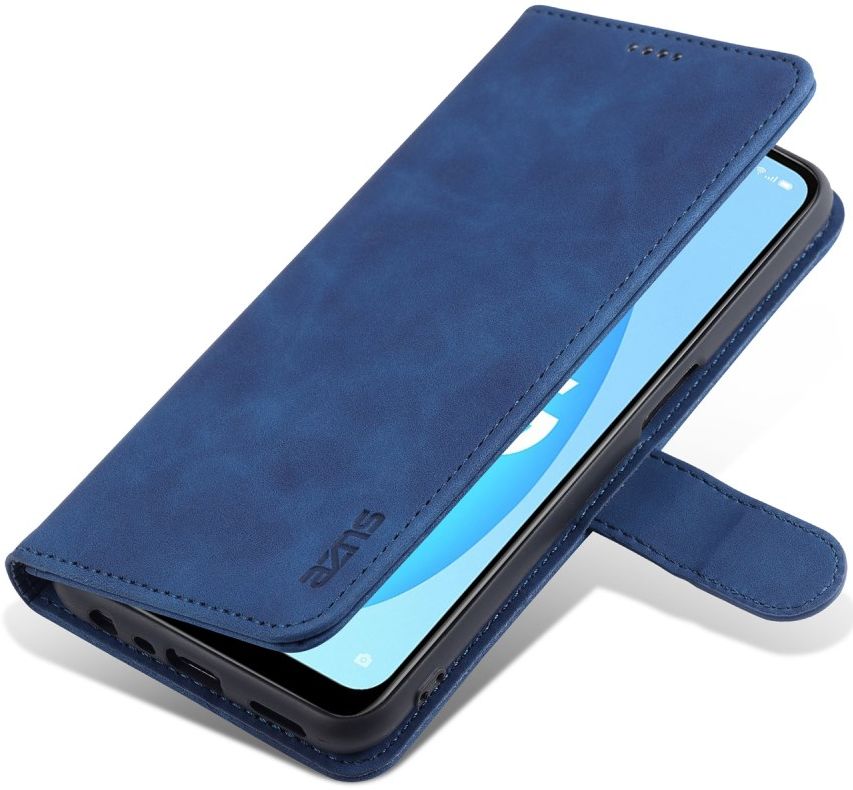 AZNS Oppo A16 / A16s Hoesje Book Case Kunst Leer Blauw afbeelding 8