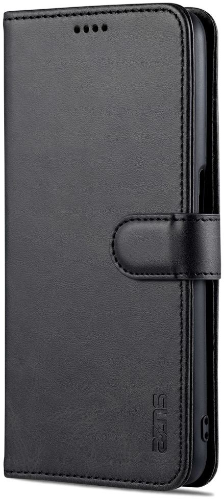 AZNS Oppo A16 / A16s Hoesje Book Case Kunst Leer Zwart afbeelding 1