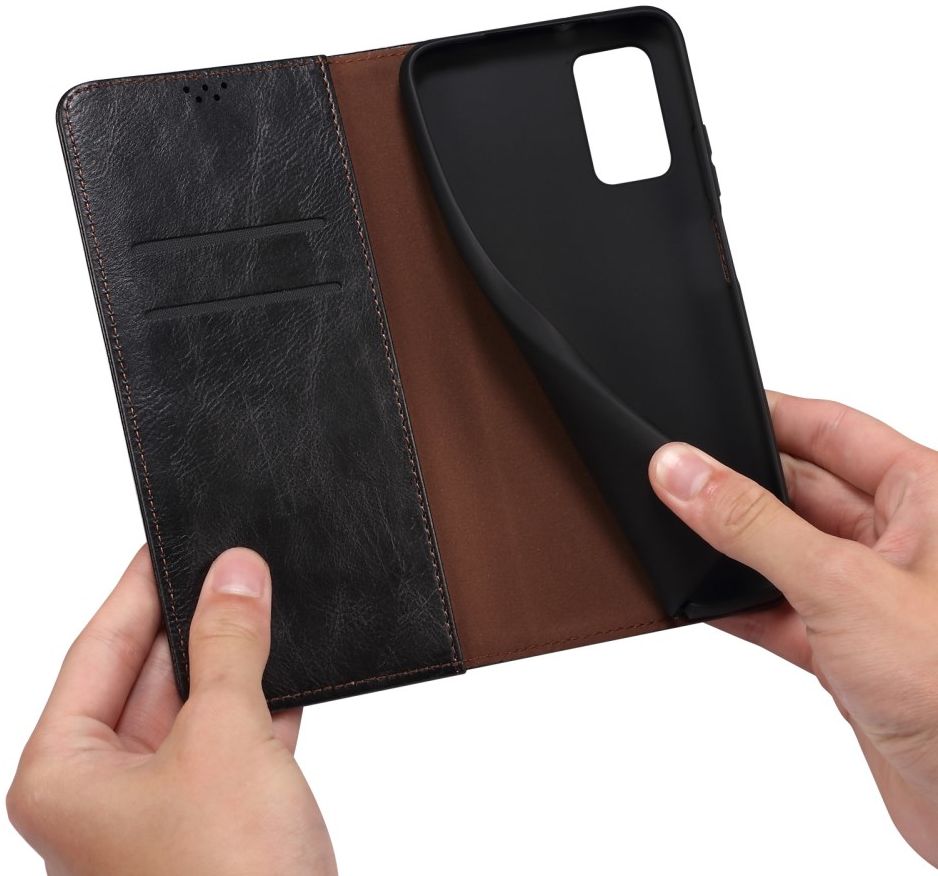 Realme 9 Pro Hoesje Portemonnee Book Case Kunstleer Zwart afbeelding 7