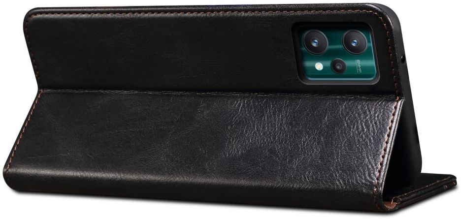 Realme 9 Pro Hoesje Portemonnee Book Case Kunstleer Zwart afbeelding 9