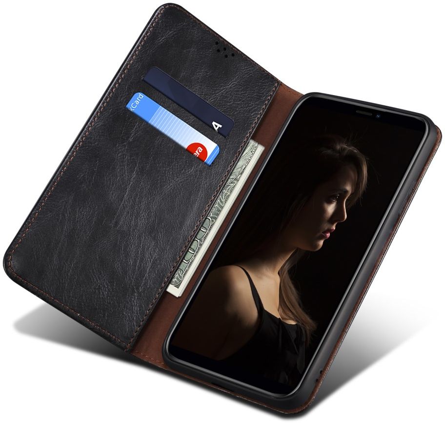 Realme 9 Pro Hoesje Portemonnee Book Case Kunstleer Zwart afbeelding 10