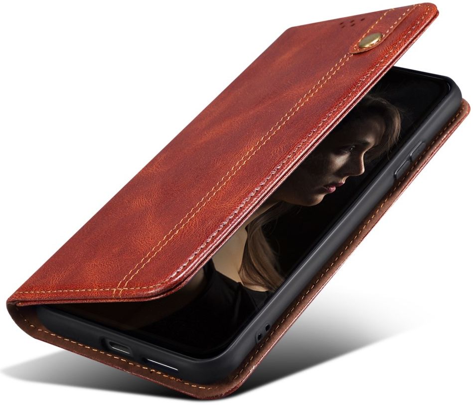 Realme 9 Pro Hoesje Portemonnee Book Case Kunstleer Bruin afbeelding 2