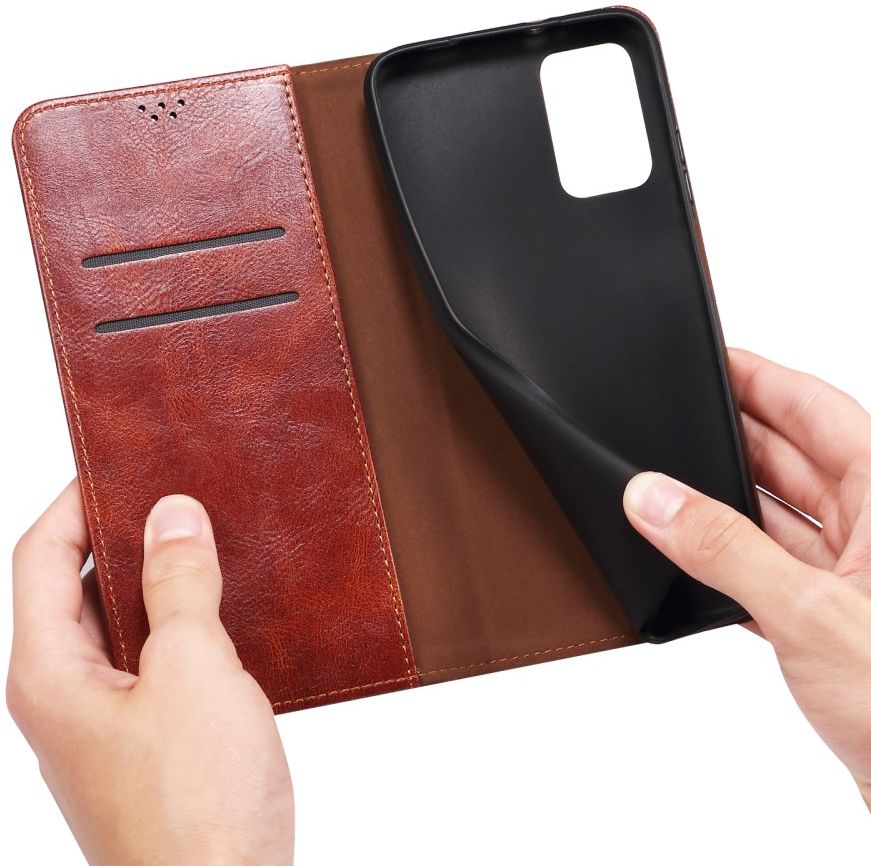 Realme 9 Pro Hoesje Portemonnee Book Case Kunstleer Bruin afbeelding 7