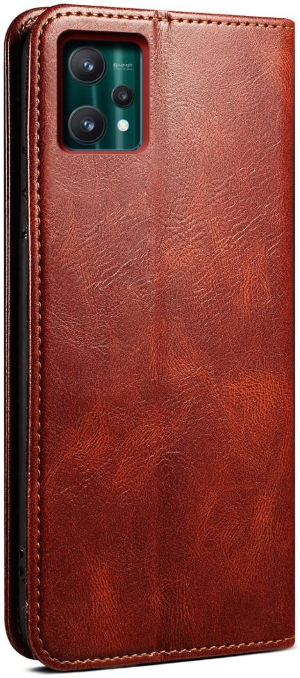 Realme 9 Pro Hoesje Portemonnee Book Case Kunstleer Bruin afbeelding 5