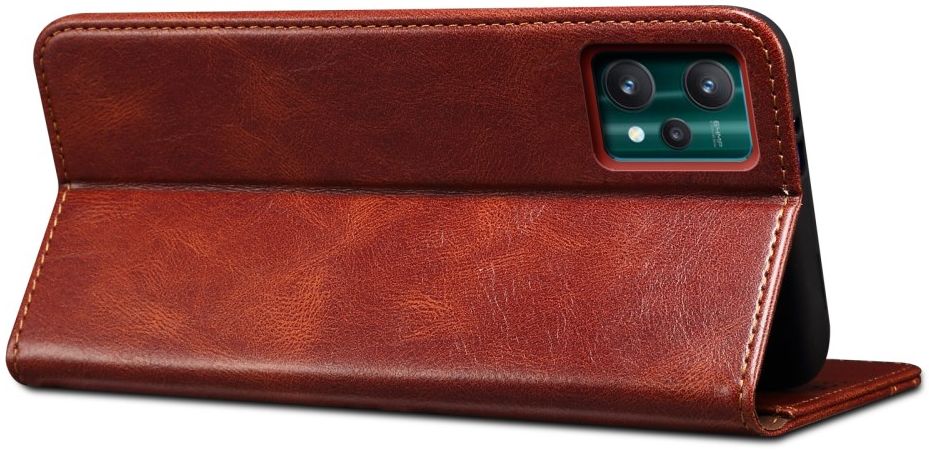 Realme 9 Pro Hoesje Portemonnee Book Case Kunstleer Bruin afbeelding 9