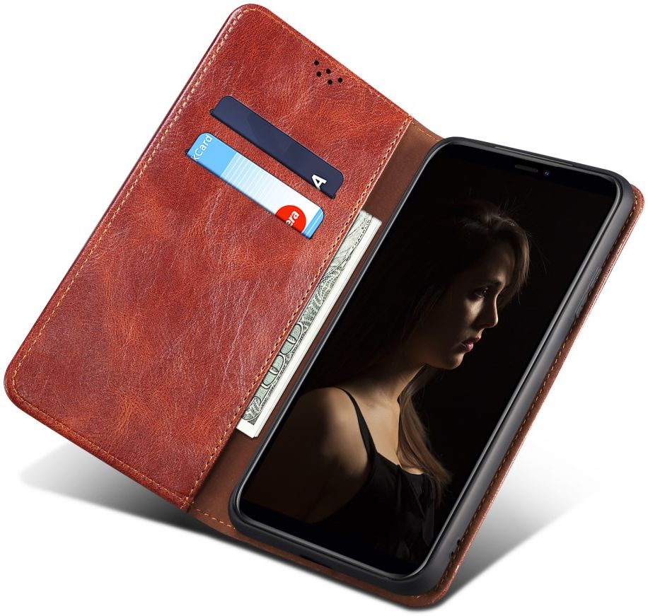 Realme 9 Pro Hoesje Portemonnee Book Case Kunstleer Bruin afbeelding 10