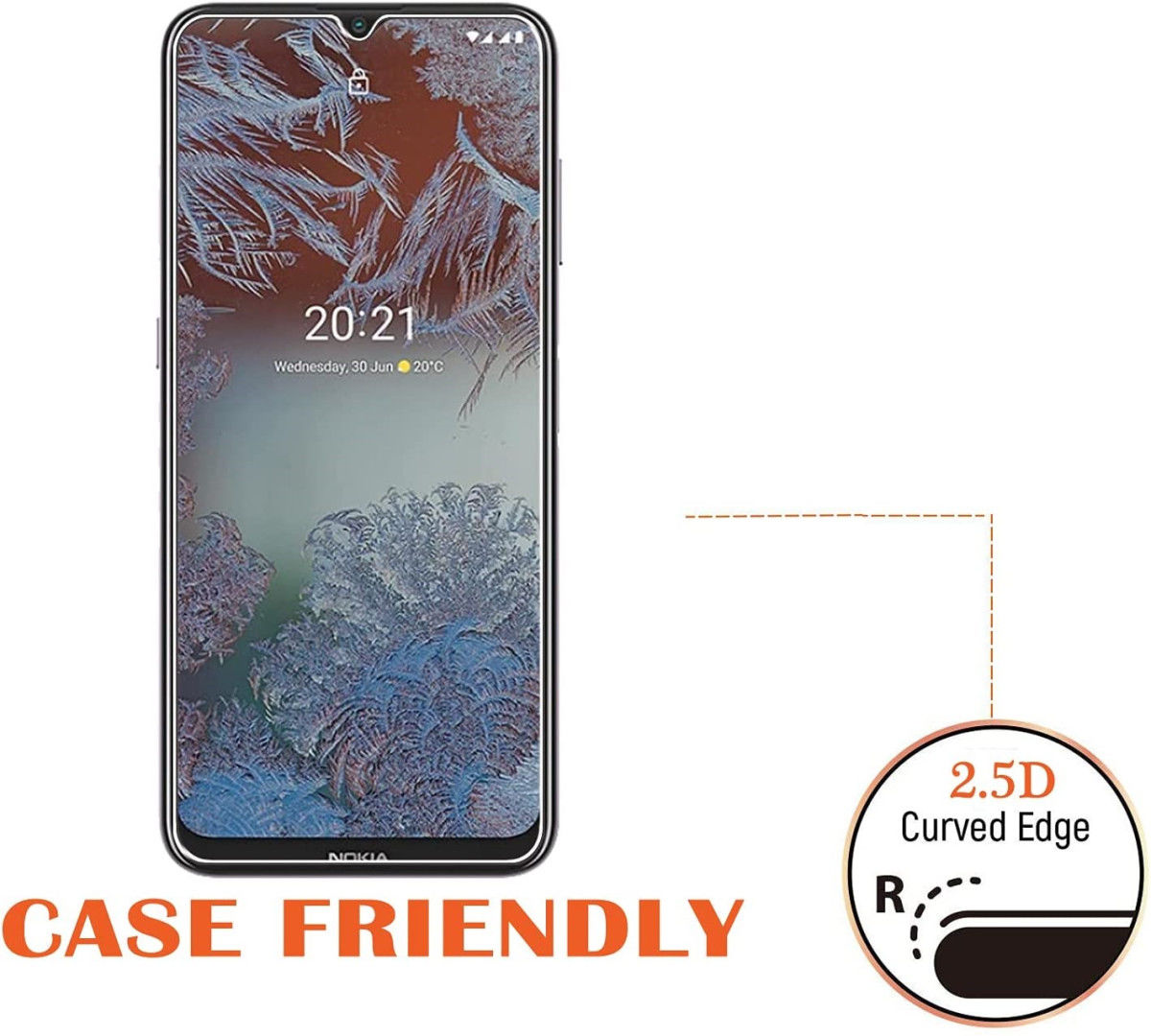 Nokia G11 / G21 Screen Protector 0.3mm Arc Edge Tempered Glass afbeelding 3