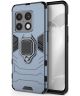 OnePlus 10 Pro Hoesje Metalen Magnetische Ring Kickstand Blauw