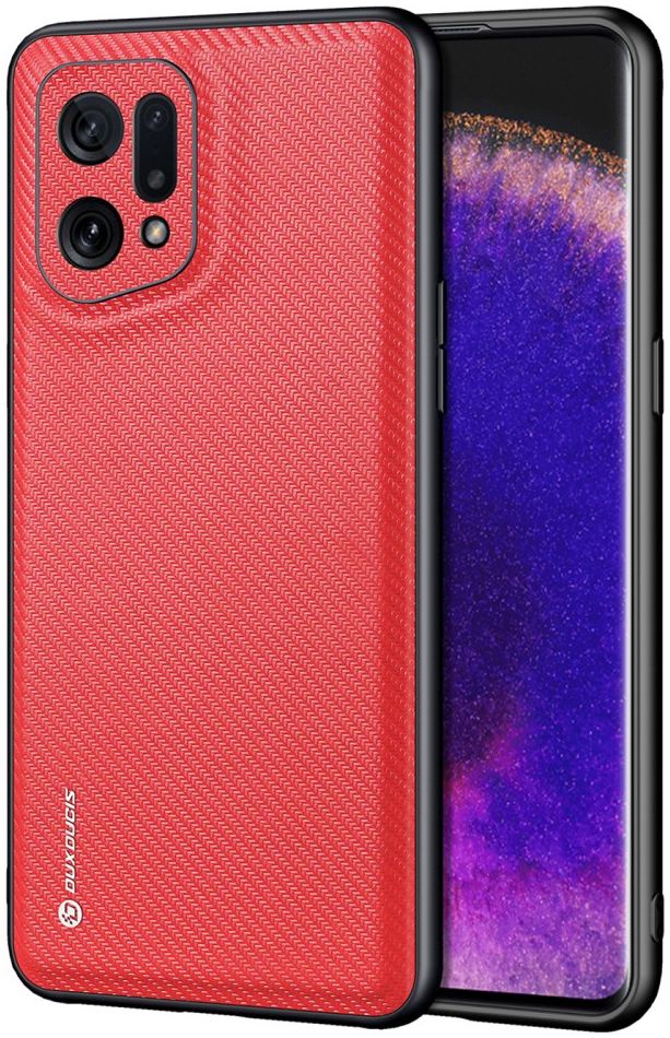 Dux Ducis Fino Series Oppo Find X5 Hoesje Back Cover Rood afbeelding 1