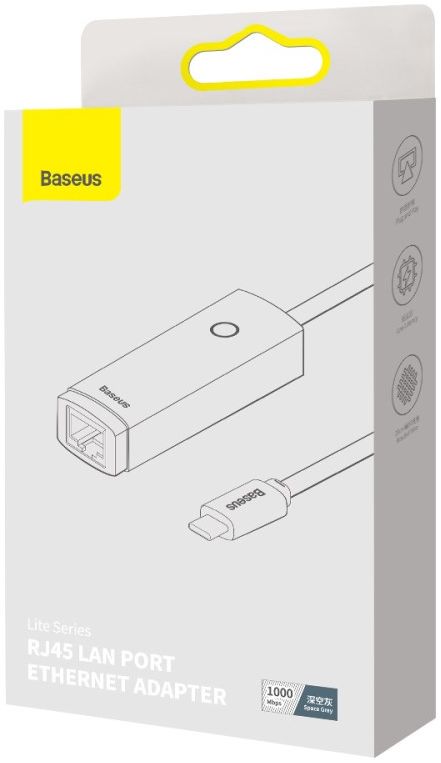 Baseus Lite RJ45 USB-C naar Ethernet LAN Adapter 1.000 Mbps afbeelding 2