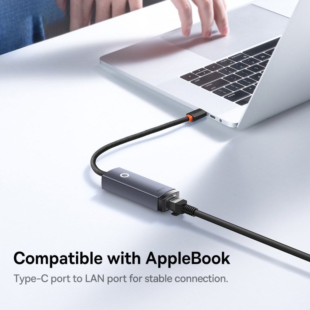 Baseus Lite RJ45 USB-C naar Ethernet LAN Adapter 1.000 Mbps afbeelding 9