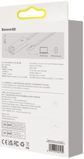 Baseus Lite RJ45 USB-C naar Ethernet LAN Adapter 1.000 Mbps afbeelding 3
