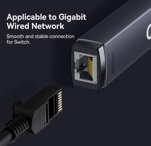 Baseus Lite RJ45 USB-C naar Ethernet LAN Adapter 1.000 Mbps afbeelding 8