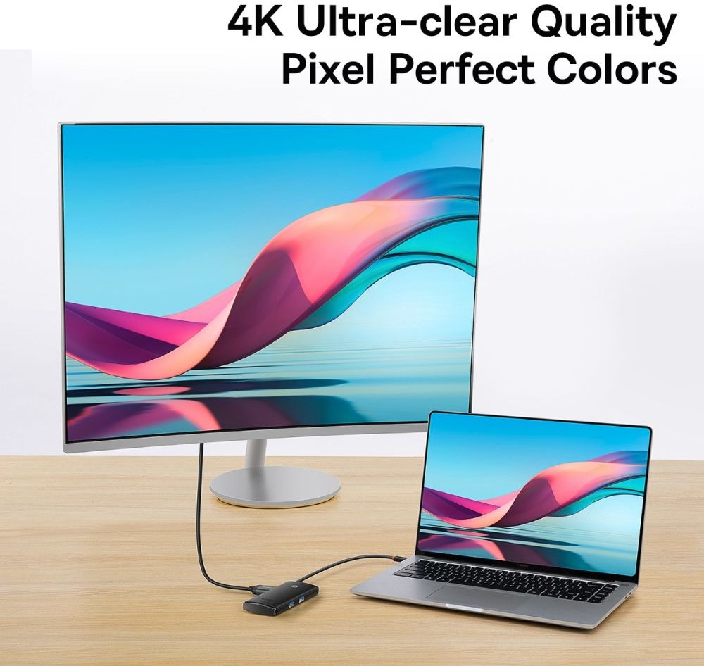 Baseus Lite 6-in-1 USB-C Hub naar HDMI/2x USB 3.0/USB-C PD/SD/TF Zwart afbeelding 10