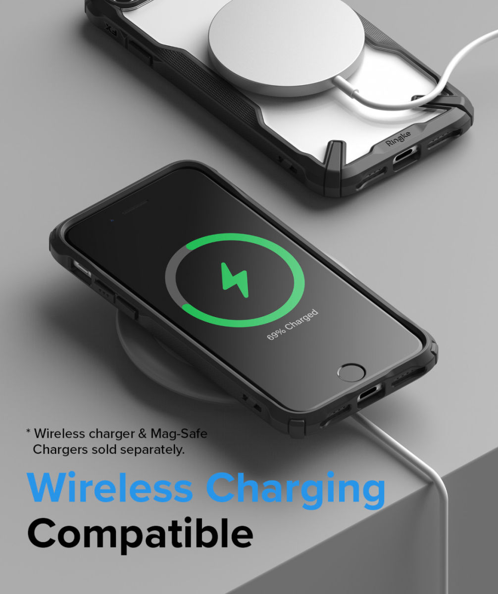 Ringke Fusion X iPhone SE (2020/2022) / 8 / 7 Hoesje Transparant Zwart afbeelding 5