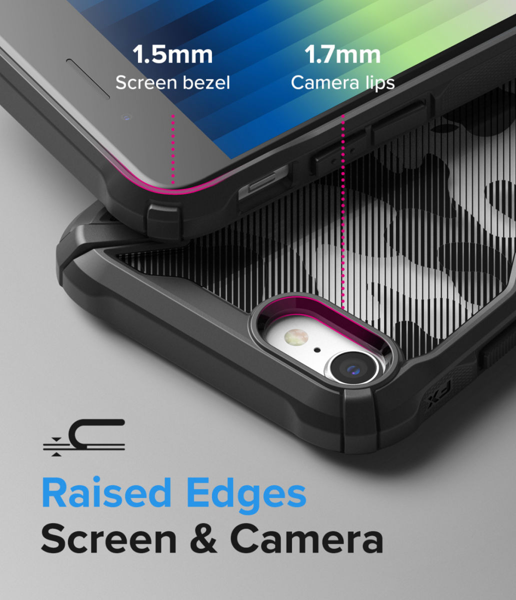 Ringke Fusion X iPhone SE (2020/2022) / 8 / 7 Hoesje Transparant Zwart afbeelding 4