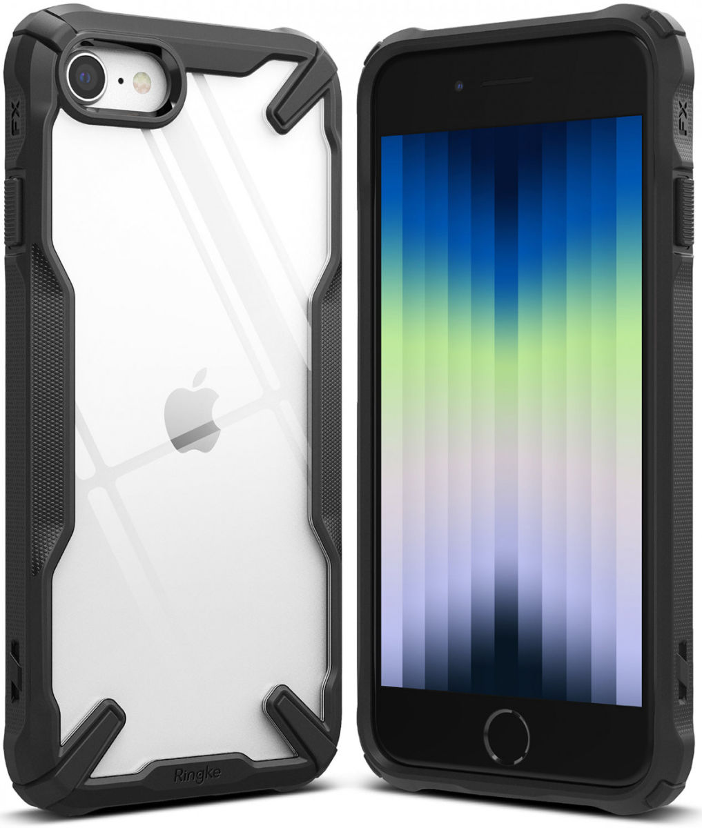Ringke Fusion X iPhone SE (2020/2022) / 8 / 7 Hoesje Transparant Zwart afbeelding 11