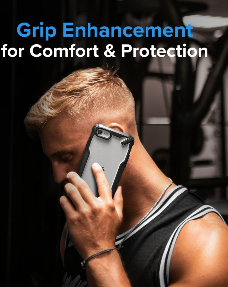 Ringke Fusion X iPhone SE (2020/2022) / 8 / 7 Hoesje Camo Zwart afbeelding 6