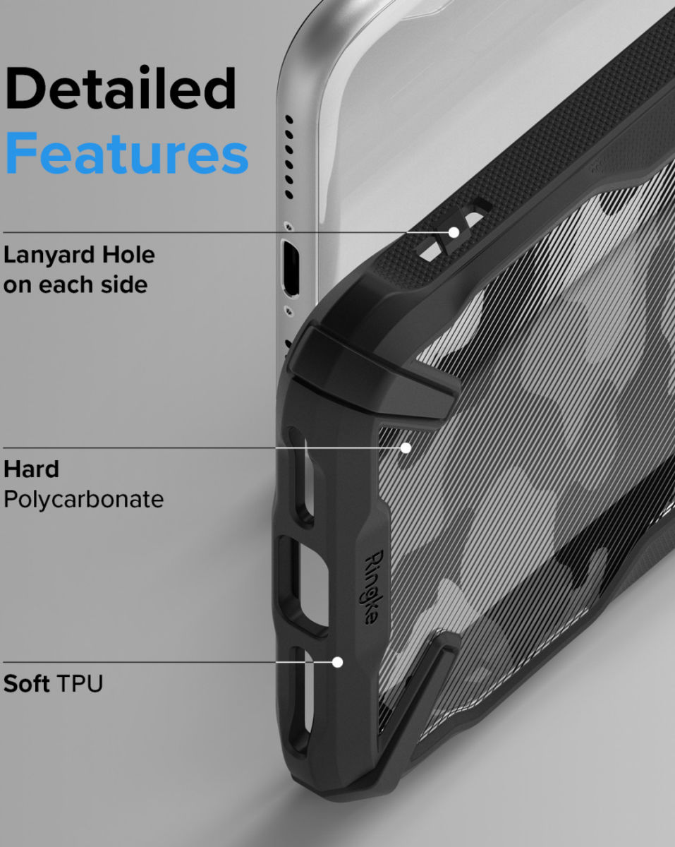 Ringke Fusion X iPhone SE (2020/2022) / 8 / 7 Hoesje Camo Zwart afbeelding 8