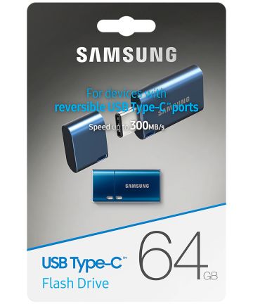 Originele Samsung USB-C Stick voor Extra Opslaggeheugen 64GB Blauw Geheugenkaarten