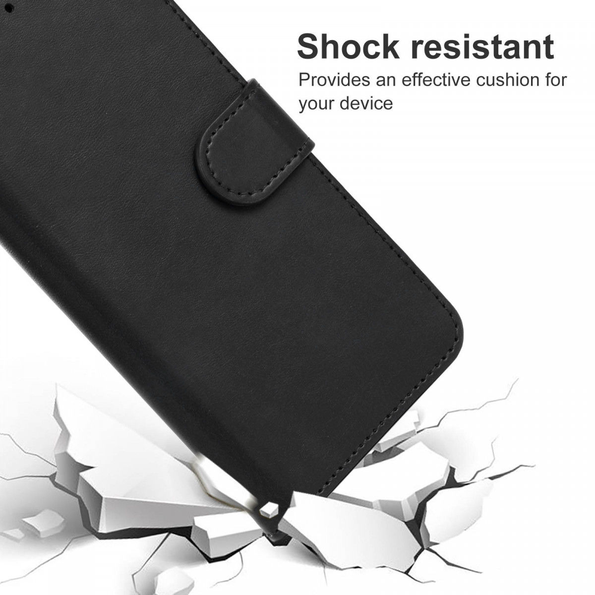 Nokia G11 / G21 Hoesje Portemonnee Wallet Book Case met Bandje Zwart afbeelding 4
