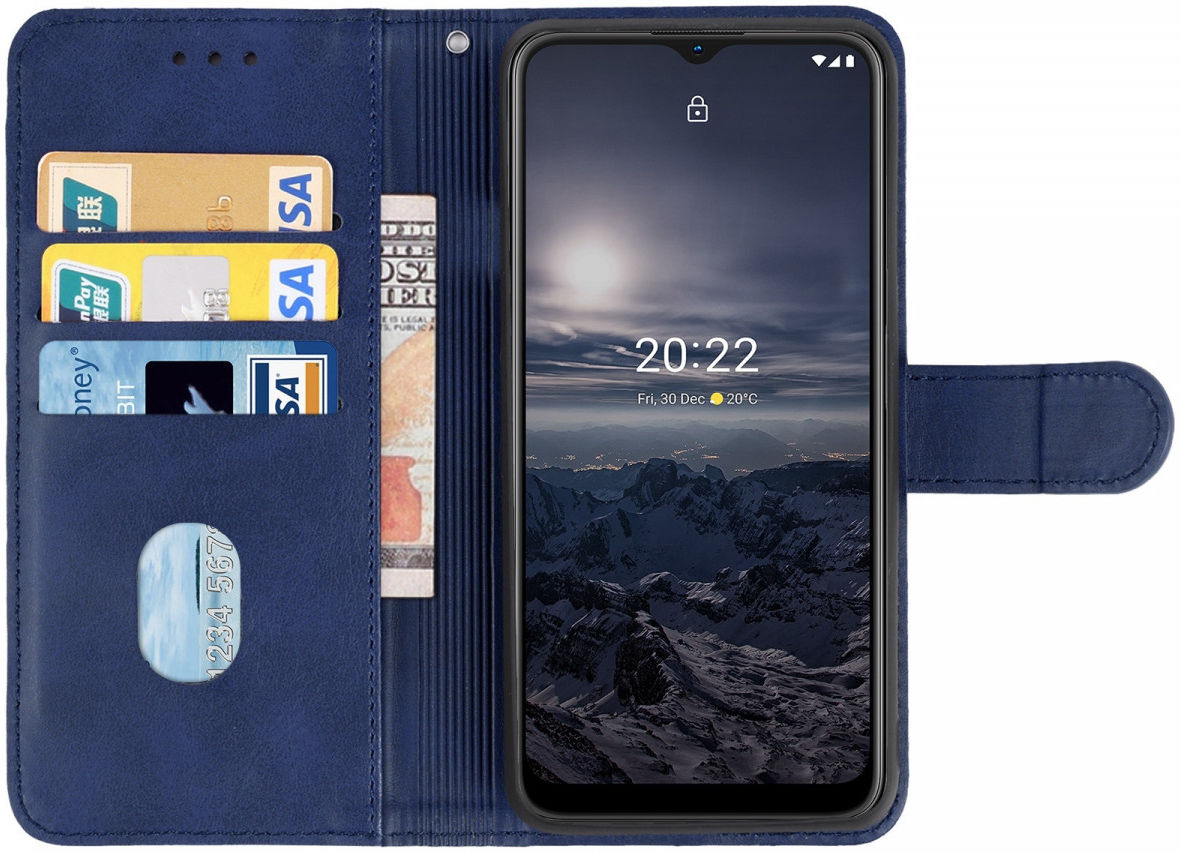 Nokia G11 / G21 Hoesje Portemonnee Wallet Book Case met Bandje Blauw afbeelding 1