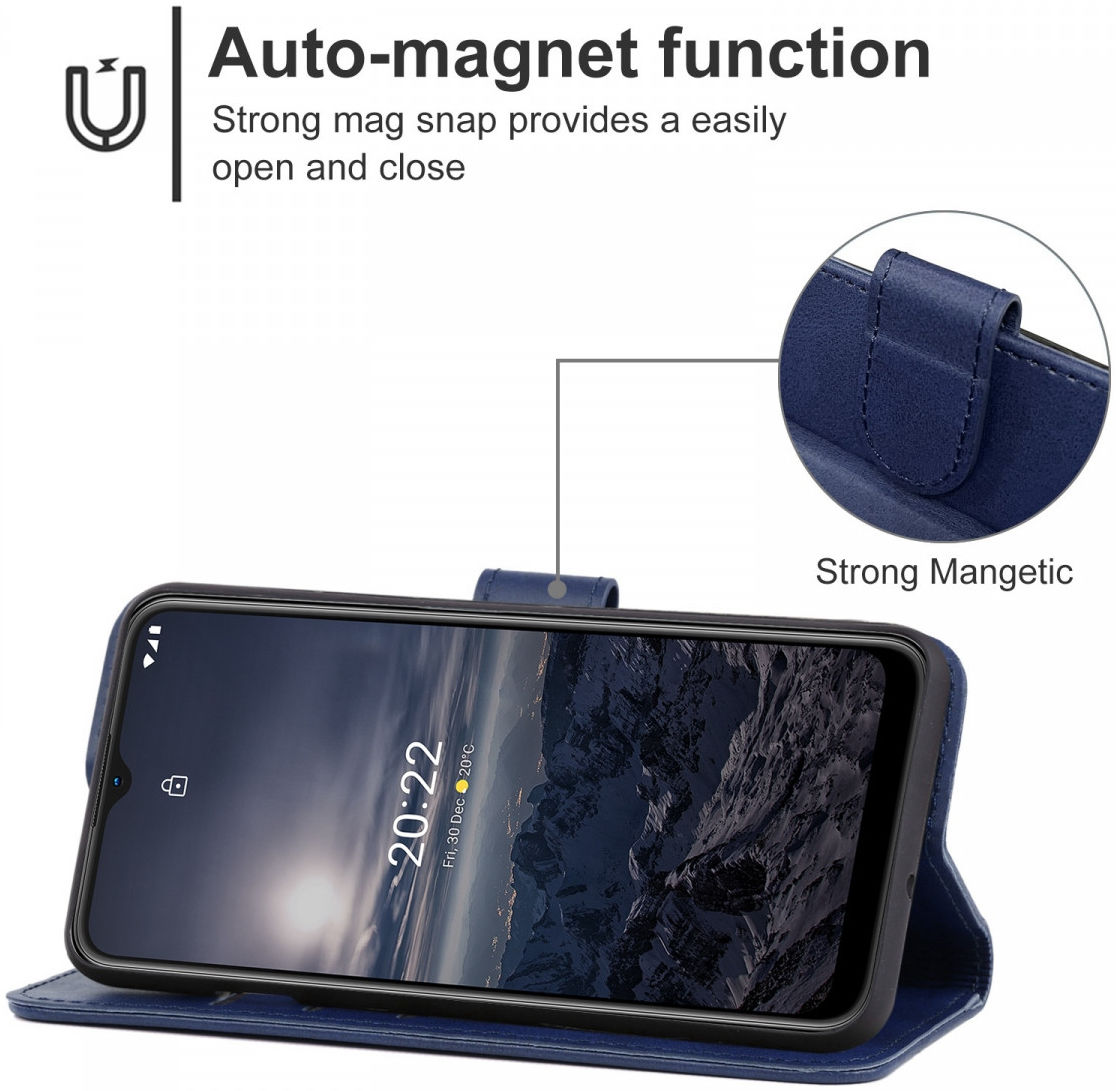 Nokia G11 / G21 Hoesje Portemonnee Wallet Book Case met Bandje Blauw afbeelding 3