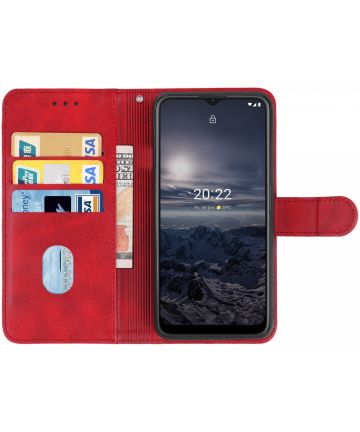 Nokia G11 / G21 Hoesje Portemonnee Wallet Book Case met Bandje Rood Hoesjes