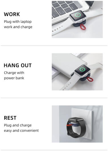 ROCK Compacte Magnetische USB-C Apple Watch Oplader 2.5W Blauw afbeelding 10