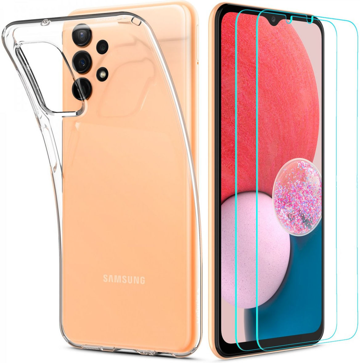 Spigen Crystal Pack Samsung Galaxy A13 4G Hoesje + Glass (2-Pack) afbeelding 1