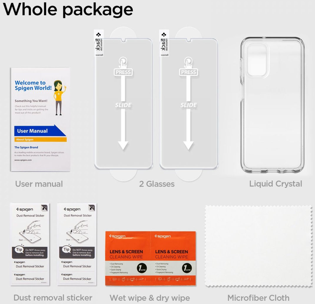 Spigen Crystal Pack Samsung Galaxy A13 4G Hoesje + Glass (2-Pack) afbeelding 5