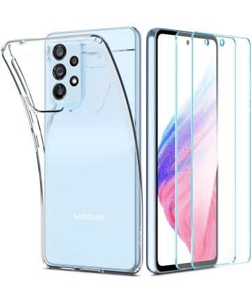 Spigen Crystal Pack Samsung Galaxy A53 Hoesje + Tempered Glass 2-Pack Hoesjes