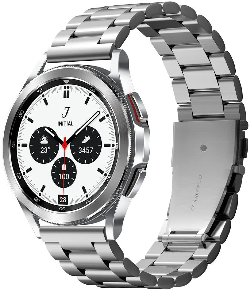 Spigen Modern Fit Universeel Smartwatch 20MM Bandje RVS Zilver afbeelding 1