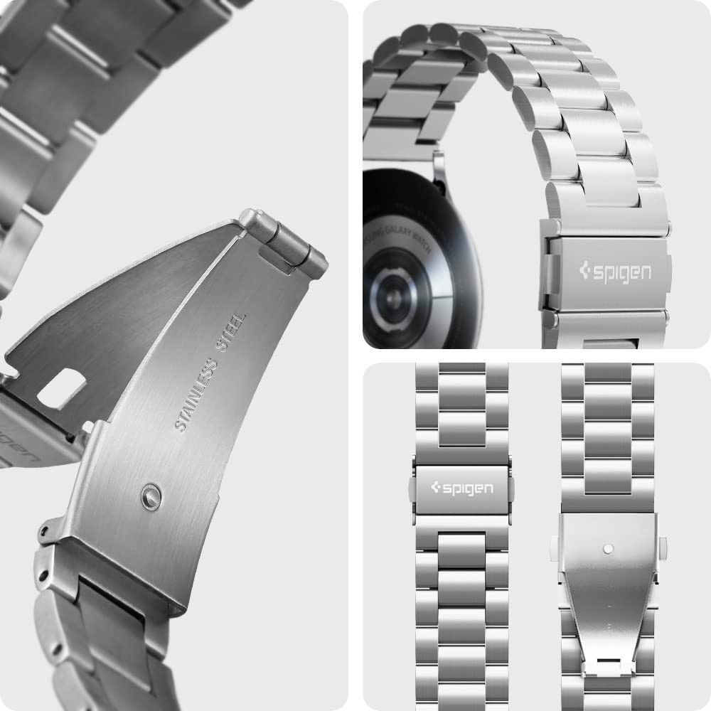 Spigen Modern Fit Universeel Smartwatch 20MM Bandje RVS Zilver afbeelding 2
