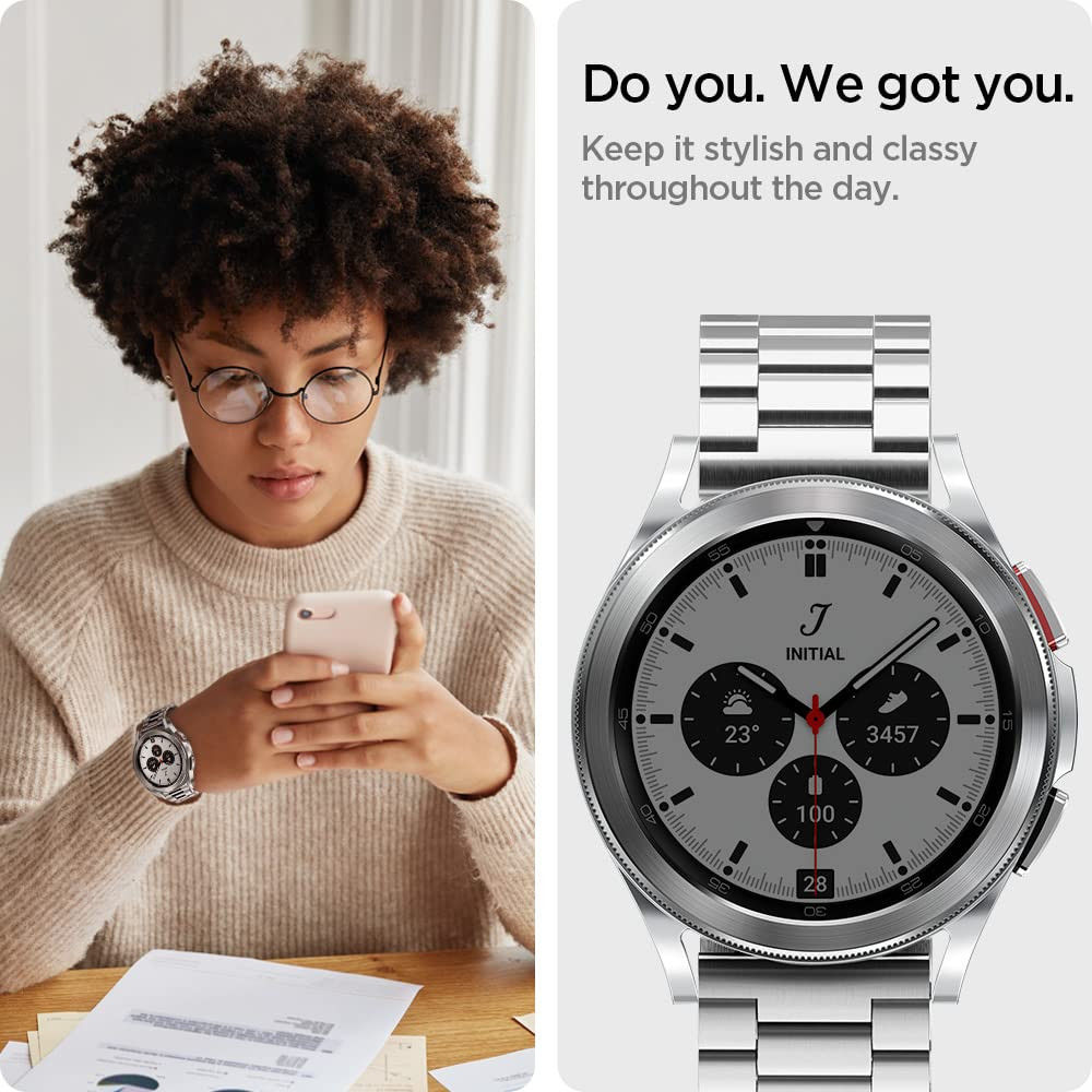 Spigen Modern Fit Universeel Smartwatch 20MM Bandje RVS Zilver afbeelding 3