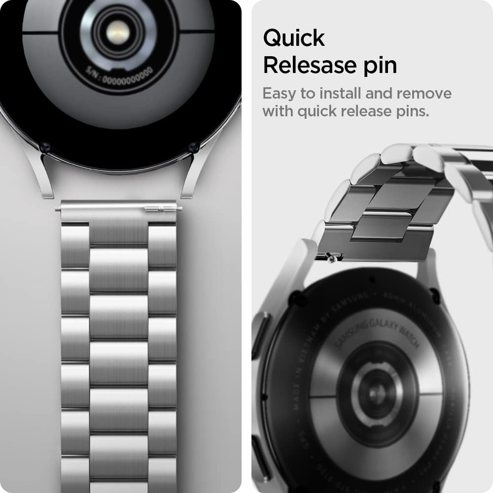 Spigen Modern Fit Universeel Smartwatch 20MM Bandje RVS Zilver afbeelding 6