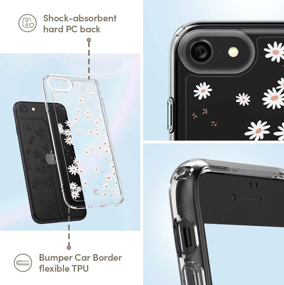 Spigen Ciel by Cyrill Cecile Apple iPhone SE Hoesje White Daisy afbeelding 13