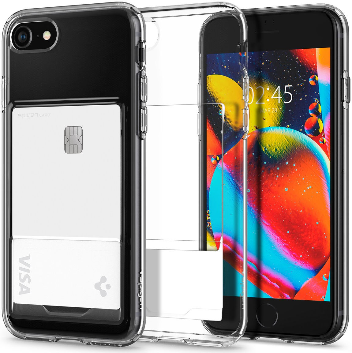 Spigen Crystal Slot iPhone SE (2022/2020)/8/7 Hoesje Transparant afbeelding 1