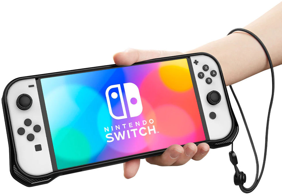 Spigen Rugged Armor Nintendo Switch OLED Hoesje Zwart afbeelding 4