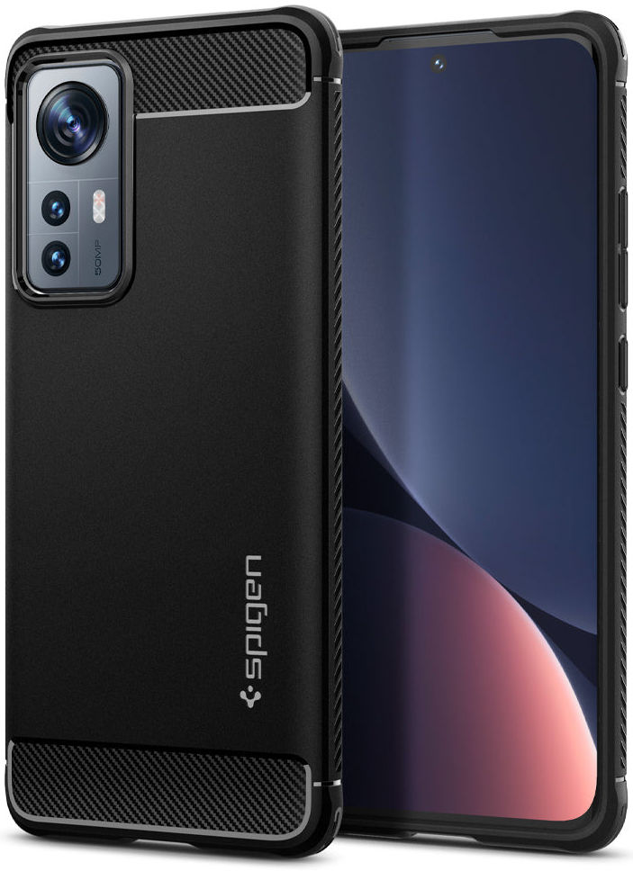 Spigen Rugged Armor Xiaomi 12 / 12X Hoesje Back Cover Zwart afbeelding 1