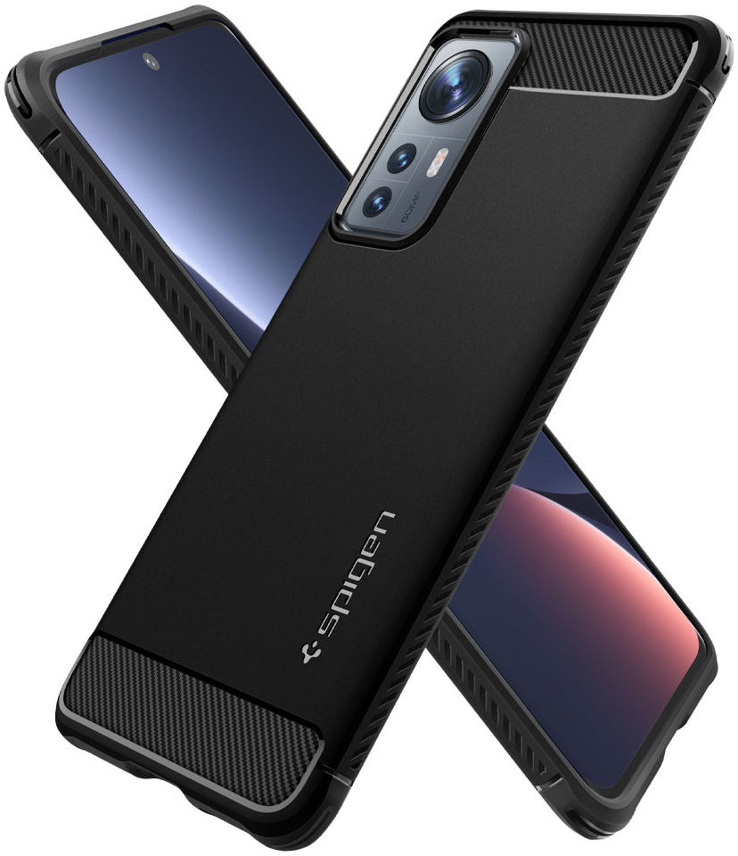 Spigen Rugged Armor Xiaomi 12 / 12X Hoesje Back Cover Zwart afbeelding 2