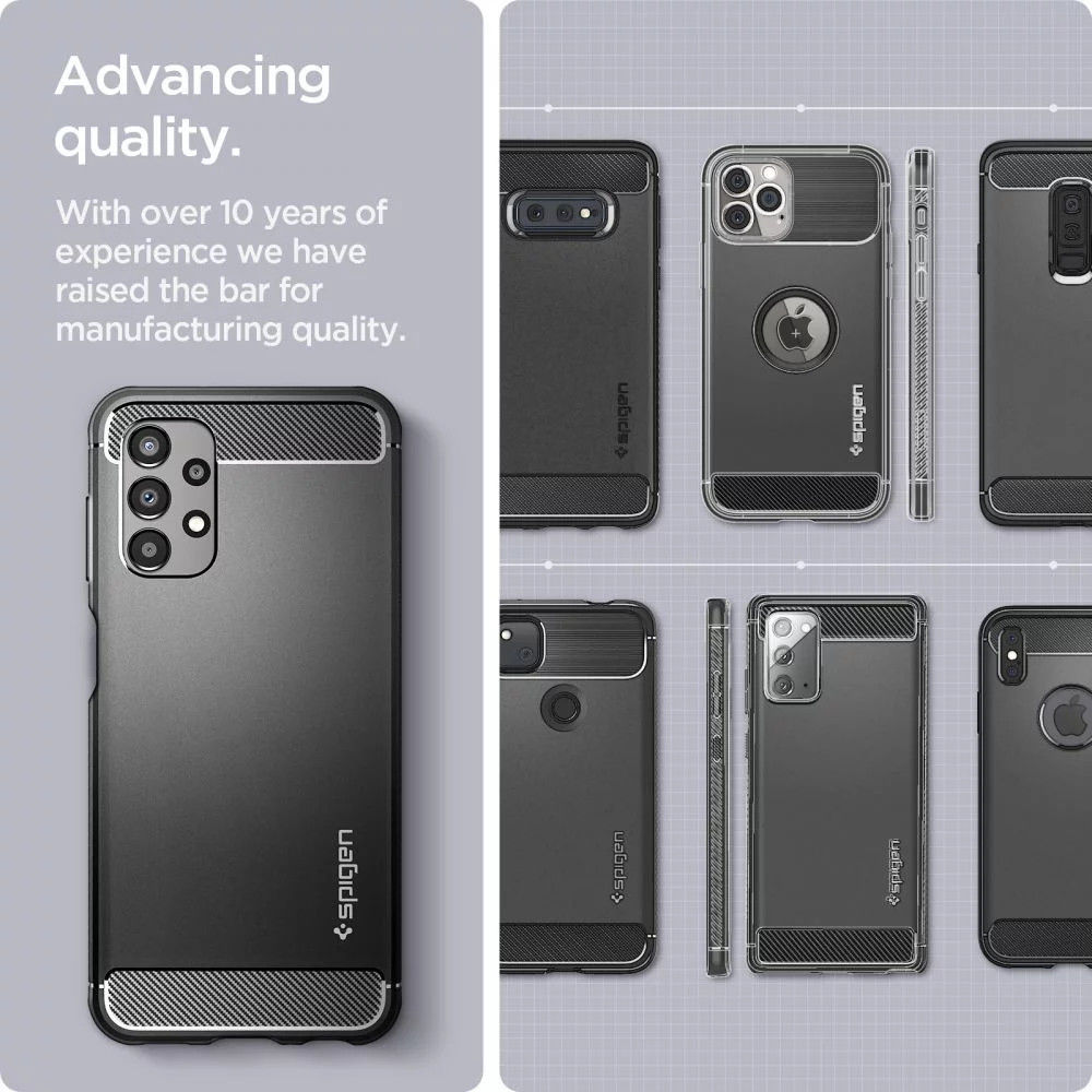 Spigen Rugged Armor Samsung Galaxy A13 4G Hoesje Back Cover Zwart afbeelding 5