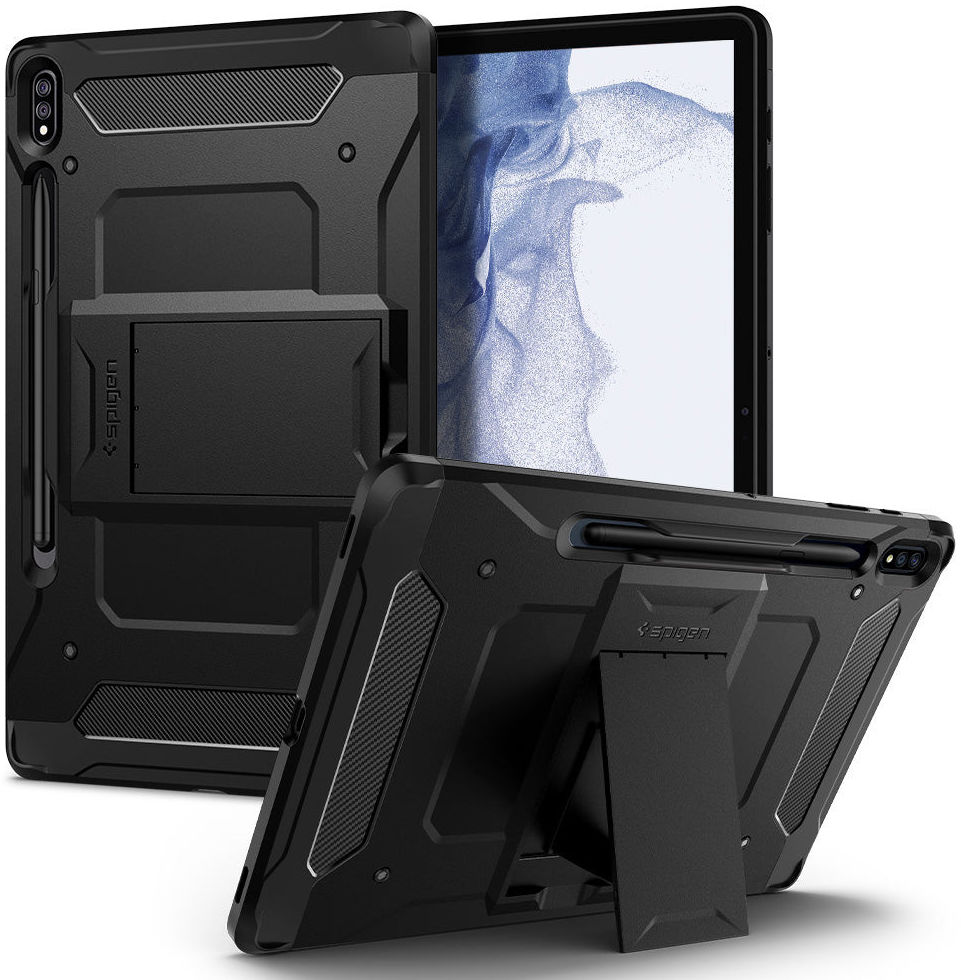Spigen Tough Armor Pro Samsung Galaxy Tab S8+/S7+/S7 FE Hoes Gunmetal afbeelding 1