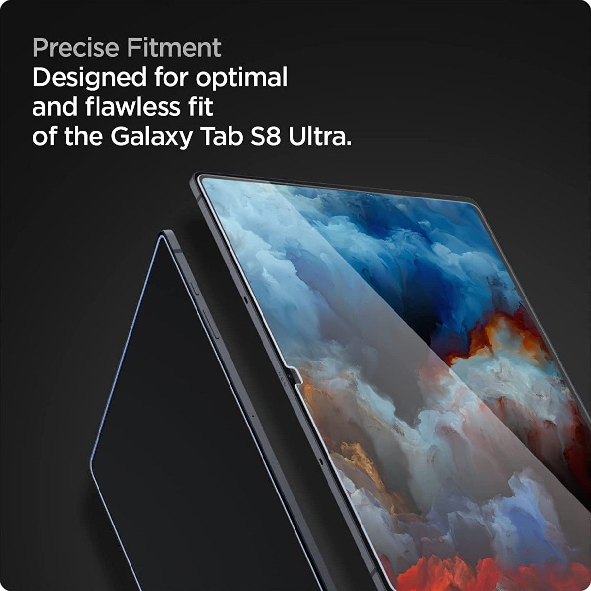 Spigen EZ Fit Glas.tR Samsung Galaxy Tab S8 Ultra Screen Protector afbeelding 6