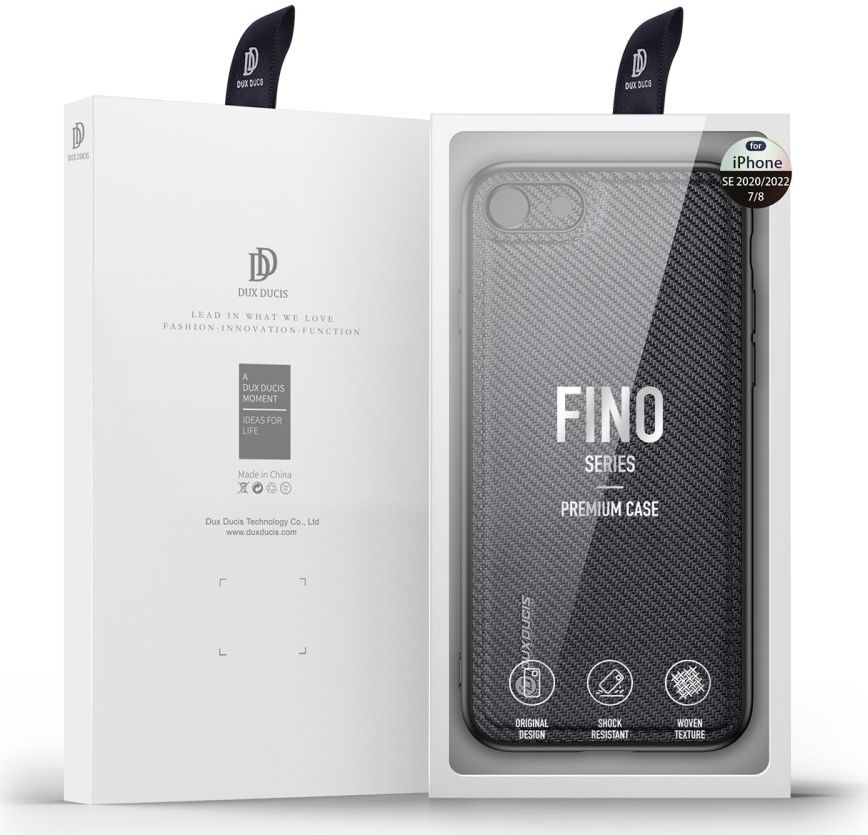 Dux Ducis Fino Series iPhone 7/8/SE 2020/2022 Hoesje Back Cover Zwart afbeelding 8