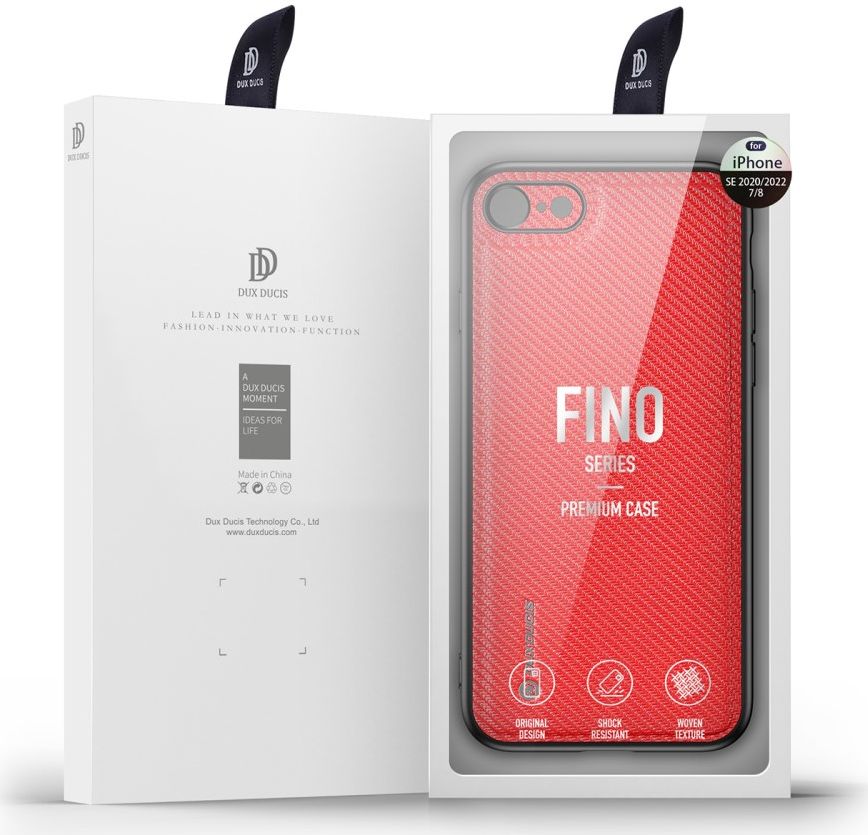 Dux Ducis Fino Series iPhone 7/8/SE 2020/2022 Hoesje Back Cover Rood afbeelding 8