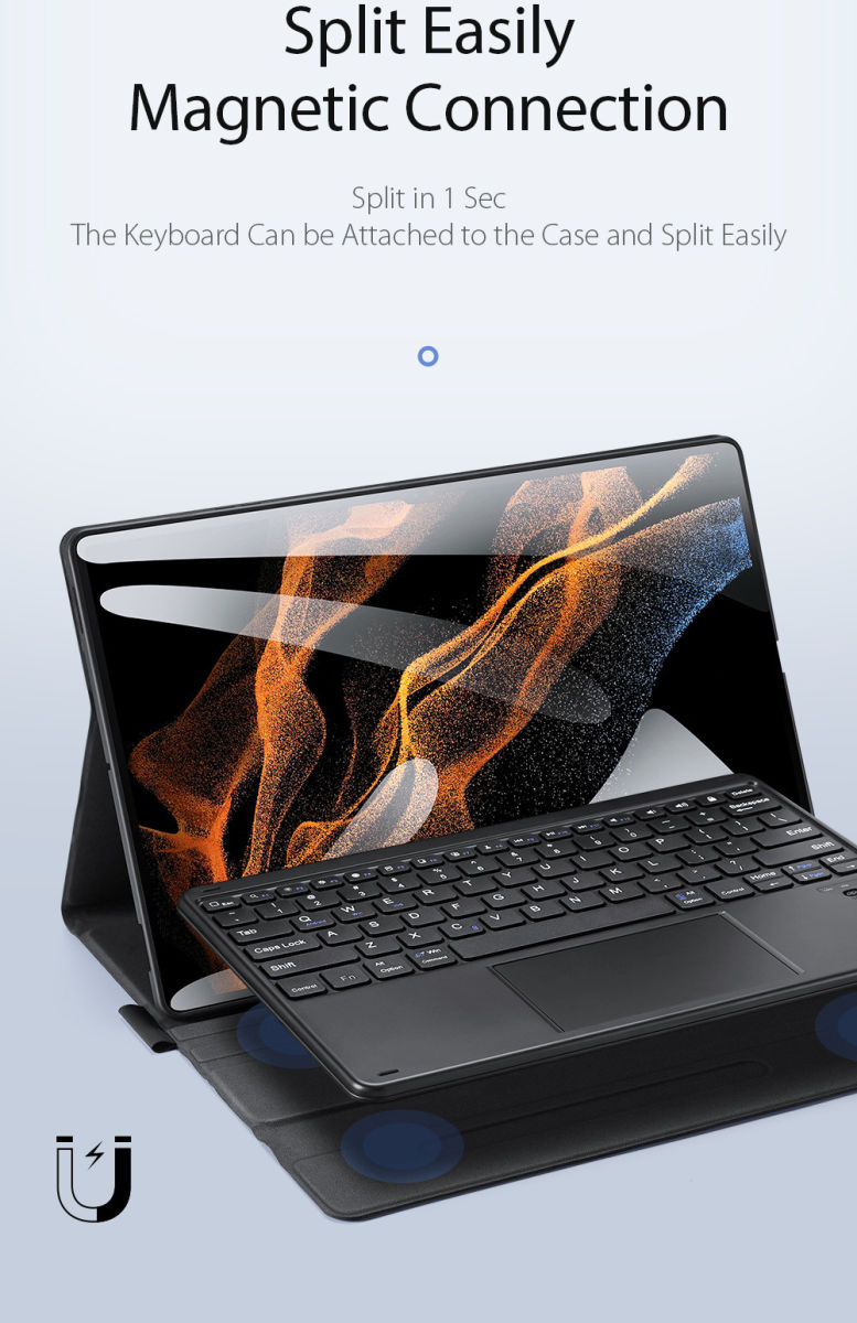 Dux Ducis Samsung Galaxy Tab S8 Ultra Hoes met Bluetooth Toetsenbord afbeelding 3