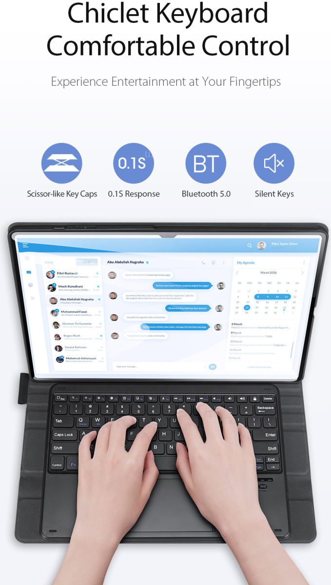 Dux Ducis Samsung Galaxy Tab S8 Ultra Hoes met Bluetooth Toetsenbord afbeelding 4